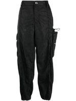 Versace pantalon coupe droite en mesh floral - Noir