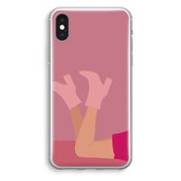 Pink boots: iPhone XS Transparant Hoesje - thumbnail