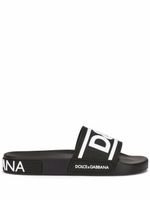 Dolce & Gabbana logo-strap slides - Noir - thumbnail