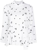 Comme des Garçons TAO blouse en coton à fleurs brodées - Blanc