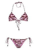 The Attico bikini à motif zébré - Marron