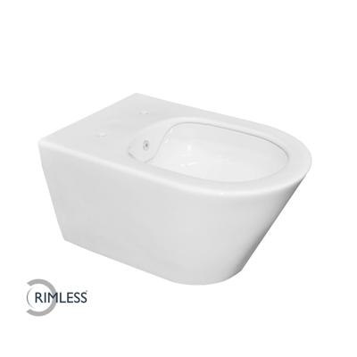 Wiesbaden NIET MEER LEVERBAAR ! Wandcloset Luxe Rimless 53 cm Inclusief Bidet-functie Wit Wiesbaden NIET MEER LEVERBAAR ! Wandcloset Luxe Rimless 53 cm Inclusief Bidet-functie Wit