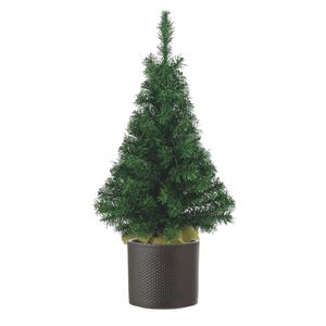 Volle kunst kerstboom 75 cm inclusief donkergrijze pot