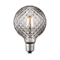 Edison Vintage E27 LED filament lichtbron Globe | G95 Deco | Retro LED lamp | 9.5/9.5/13.5cm | Rook | geschikt voor E27 fitting | Dimbaar | 4W 150lm 1800K | warm wit licht - thumbnail