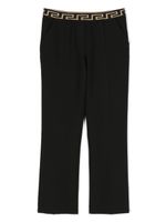 Versace Kids pantalon droit à imprimé Greca - Noir