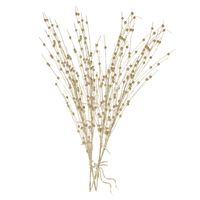 Gouden glitter kunstbloemen kunsttak 76 cm met LED verlichting