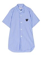 Comme Des Garçons chemise rayée à manches courtes - Bleu - thumbnail