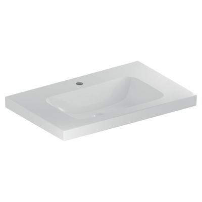 Geberit iCon Light wastafel 75x48 cm, 1 kraangat, zonder overloop, met aflegvlak en KeraTect, wit Geberit iCon Light wastafel 75x48 cm, 1 kraangat, zonder overloop, met aflegvlak en KeraTect, wit