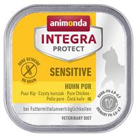 animonda Integra Protect Cat Sensitive, dieet, kattenvoer, nat voer bij dierenallergie, kip puur, 16 x 100 g