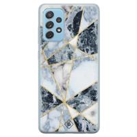 Samsung Galaxy A52 (5G) siliconen hoesje - Marmer blauw