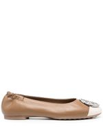 Tory Burch ballerines Claire en cuir - Marron