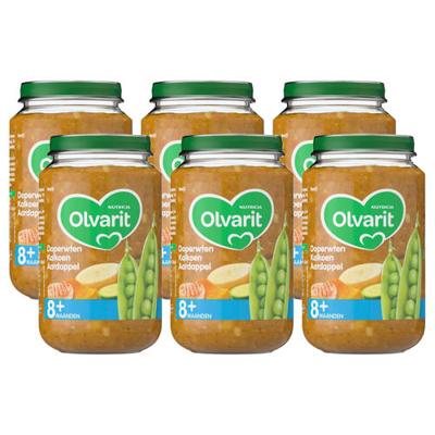 Olvarit babyvoeding doperwten kalkoen aardappel 8+ mnd (6 x 200 gram) Olvarit babyvoeding doperwten kalkoen aardappel 8+ mnd (6 x 200 gram)