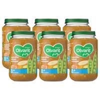 Olvarit babyvoeding doperwten kalkoen aardappel 8+ mnd (6 x 200 gram)