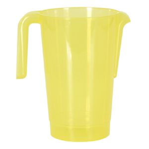 Schenkkan/waterkan - geel - 1500 ML - kunststof - 20 x 18 x 20,5 cm   -