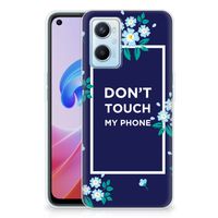 OPPO A96 | OPPO A76 Silicone-hoesje Flowers Blue DTMP - thumbnail