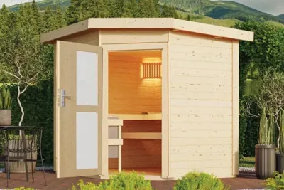 Karibu | Mikka Buitensauna | Melkglas Deur Karibu | Mikka Buitensauna | Melkglas Deur