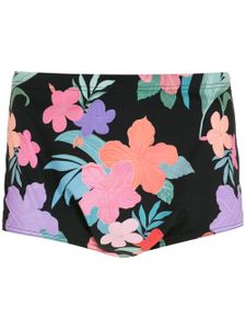 Amir Slama short de bain à imprimé Hibiscus - Noir