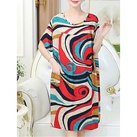 Dames Pyjama Nachtjapon Nachthemd Jurken dier Bloem Eenvoudig Casual Zacht Huis Dagelijks Bed Katoen Ademend Strakke ronde hals Korte mouw Jurken Zomer Lente Zwart Wit Lightinthebox