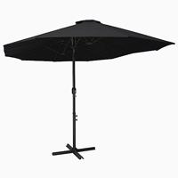 vidaXL Tuinparasol met Aluminium Paal Terrasparasol Parasol Zonnescherm Zonwering Scherm Zonneschermen Tuinparasols Terrasparasols Parasols Zwart