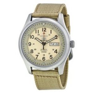 Horlogeband Seiko SNZG07J1 / 7S36-03J0 / 4A214JL Canvas Beige 22mm