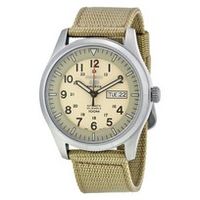 Horlogeband Seiko SNZG07J1 / 7S36-03J0 / 4A214JL Canvas Beige 22mm - thumbnail