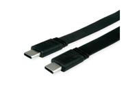 VALUE USB4 Gen 3 Kabel, Emark, C-C, M/M, 40Gbit/s, 100W, extra plat, zwart, 0,5 m