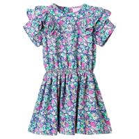 Kinderjurk met ruche mouwen 92 kobaltblauw, kinderkleding, meisjes jurk, meisjesjurk, meisjeskleding, kinderen jurk, kinderkleding meisjes