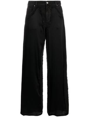 Blumarine pantalon satiné à taille haute - Noir