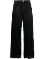 Blumarine pantalon satiné à taille haute - Noir