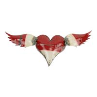 Decoratief Hart Gerecycled Metaal Rood (47 x 17 cm)