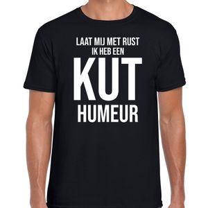 Laat mij met rust ik heb een kut humeur fun tekst t-shirt / kleding zwart voor heren