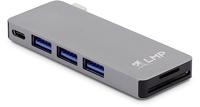 LMP USB-C Basic Hub 6 poort, 3X USB 3.0 (1x 1.5A output), SD/MicroSD, USB-C (PD), aluminium, Space Grey
