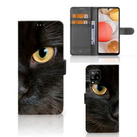 Samsung Galaxy A42 5G Telefoonhoesje met Pasjes Zwarte Kat - thumbnail