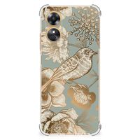 Case voor OPPO A17 Vintage Bird Flowers