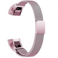 By Qubix - Compatible met Fitbit Alta HR - Milanese bandje - Maat: Large - Rosé goud - Compatible fitbit bandje