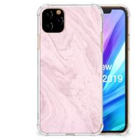 Apple iPhone 11 Pro Max Anti-Shock Hoesje Marble Pink - Origineel Cadeau Vriendin