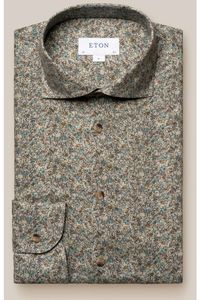 ETON Slim Fit Overhemd lichtbruin, Bloemen