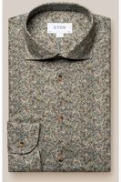 ETON Slim Fit Overhemd lichtbruin, Bloemen - thumbnail