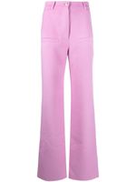 Nanushka pantalon évasé à taille haute - Rose