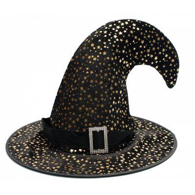 Partychimp Punthoed Witch Stars Polyester Zwart/goud One-size
