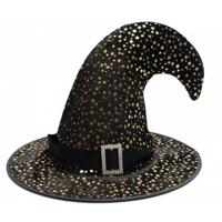 Partychimp Punthoed Witch Stars Polyester Zwart/goud One-size
