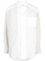 Feng Chen Wang striped long-sleeve shirt - Blanc