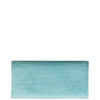 Rosenthal - mesh kleuren - aqua - plaat/serveerschaal - porselein - vlak - 26 x 13cm