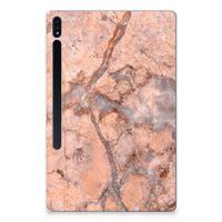 Samsung Galaxy Tab S7 Plus | S8 Plus Tablet Back Cover Marmer Oranje - thumbnail