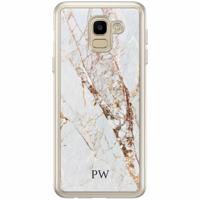 Samsung Galaxy J6 2018 hoesje naam - Marmer goud