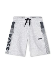 BOSS Kidswear logo-print cotton track shorts - Gris