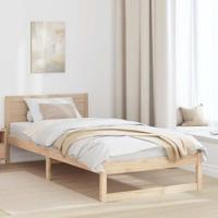 vidaXL Bedframe met Hoofdbord 75x190 cm Massief Hout