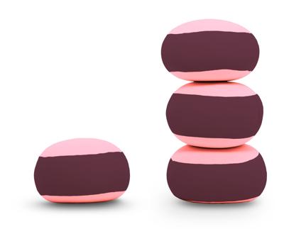 Terapy - Ringo Meditatiekussen - Aubergine / Roze - 20cm x 20cm x 20cm - Katoen