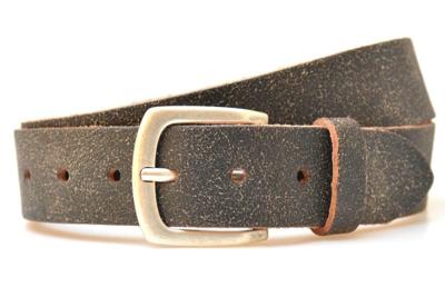 Timbelt Leren Riem 4 cm Crack Zwart | Maat 105