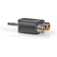 Stereo-Audioadapter | 3,5 mm Male - 2x RCA Female | Zwart